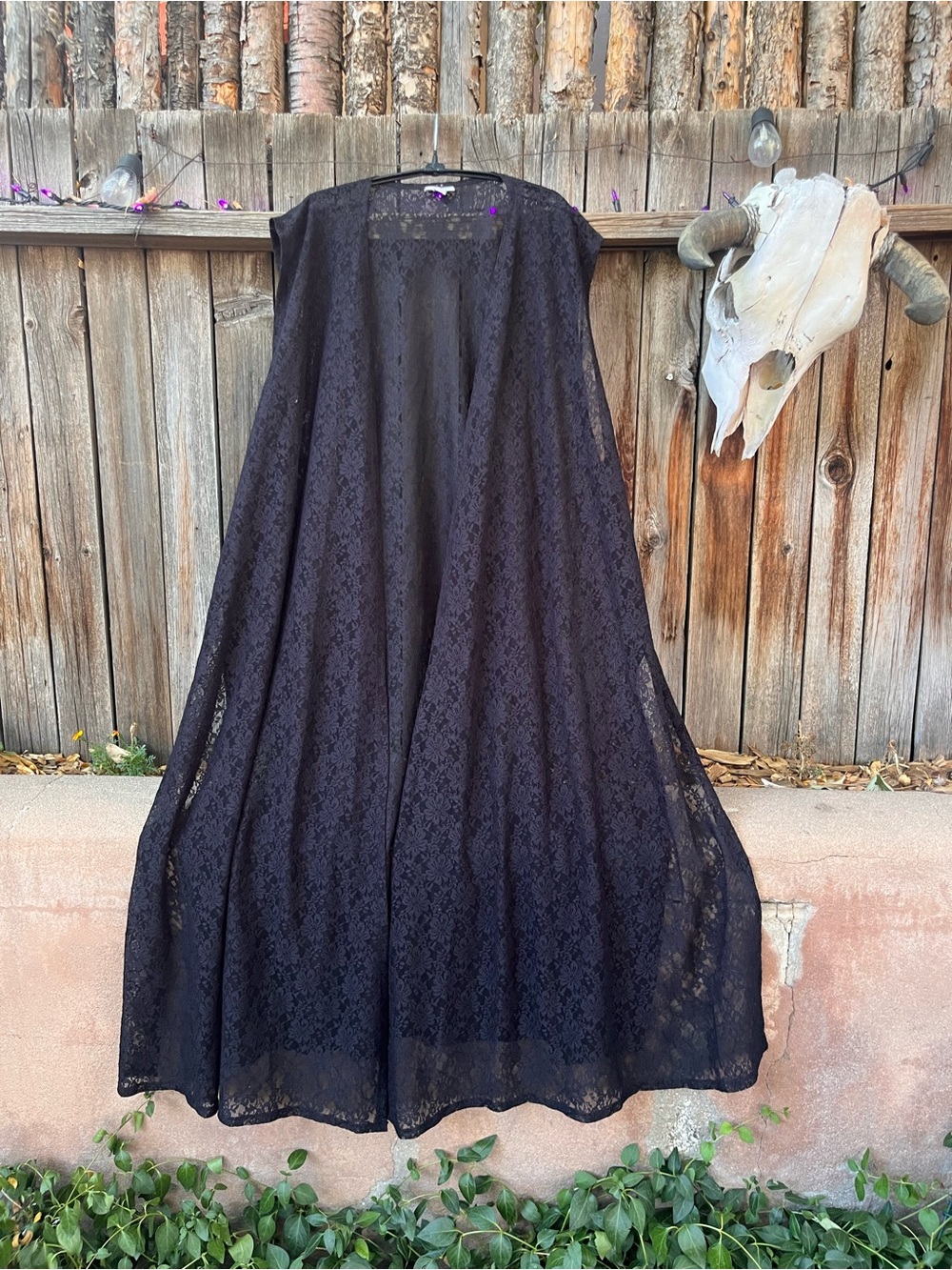 Whimsigoth LuLaRoe Black Lace Women's Sleeveless Cardigan